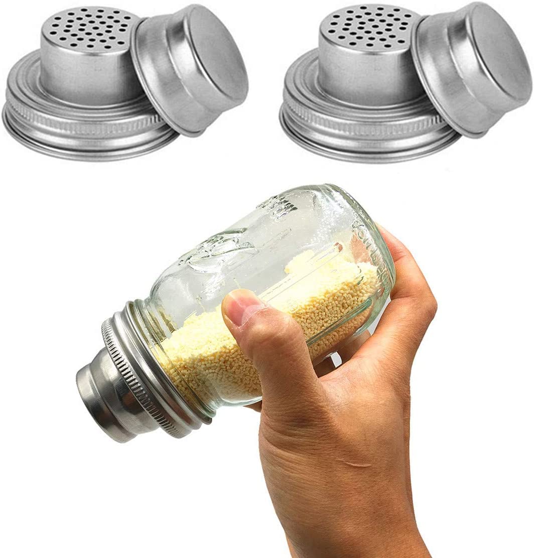 Tapa batidora HDCBMCDDM-US para frasco Mason boca regular, acero inoxidable y silicona.