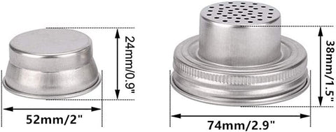 Tapa con filtro integrado HDCBMCDDM-US para verter especias en frascos Mason.