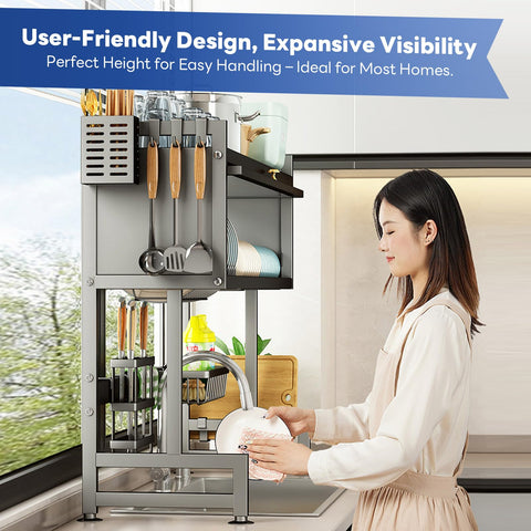 Hdrriozu escurridor con tapa para vasos y platos, higiene mejorada
