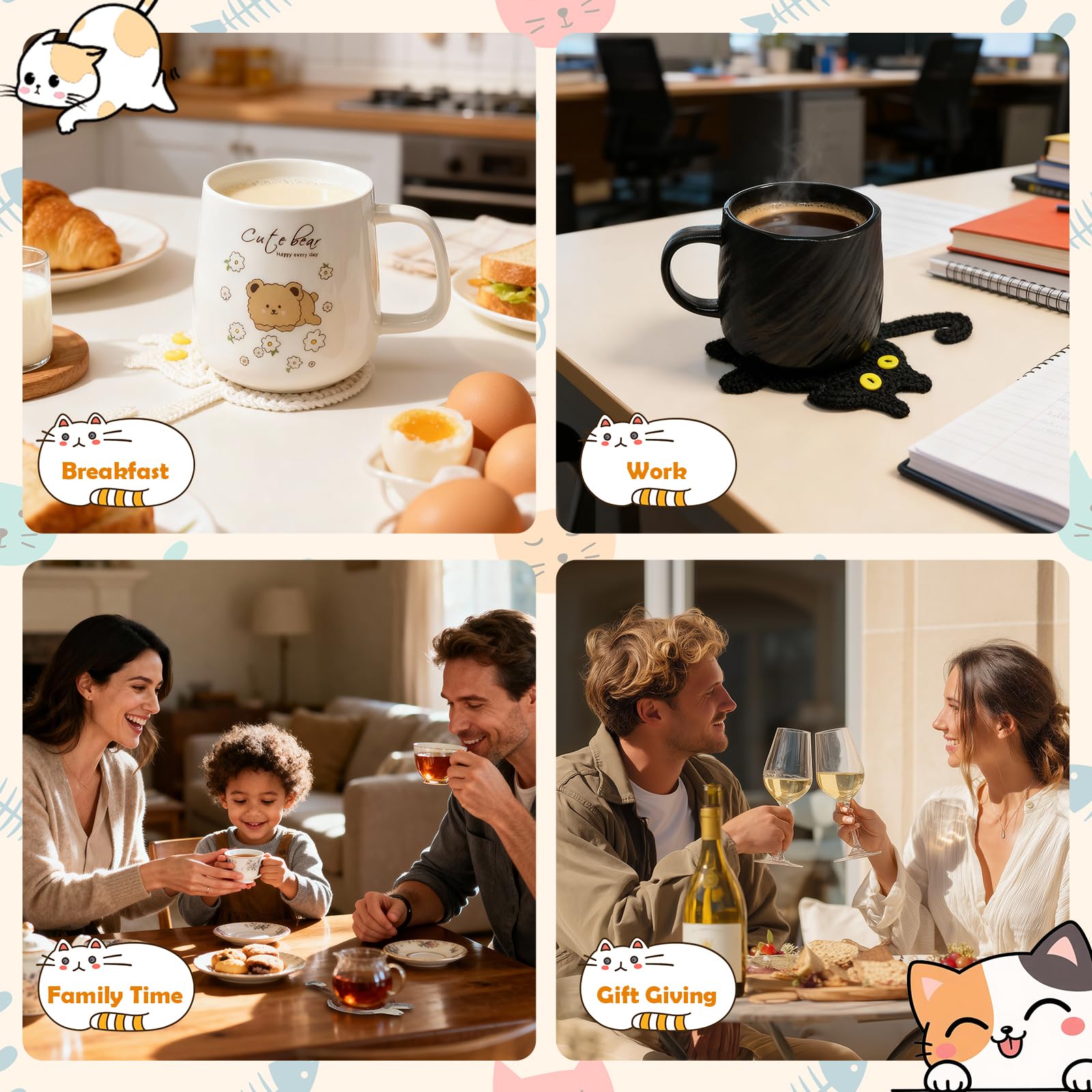 HDWHDW posavasos para hogar, cocina y sala con acabado artesanal.