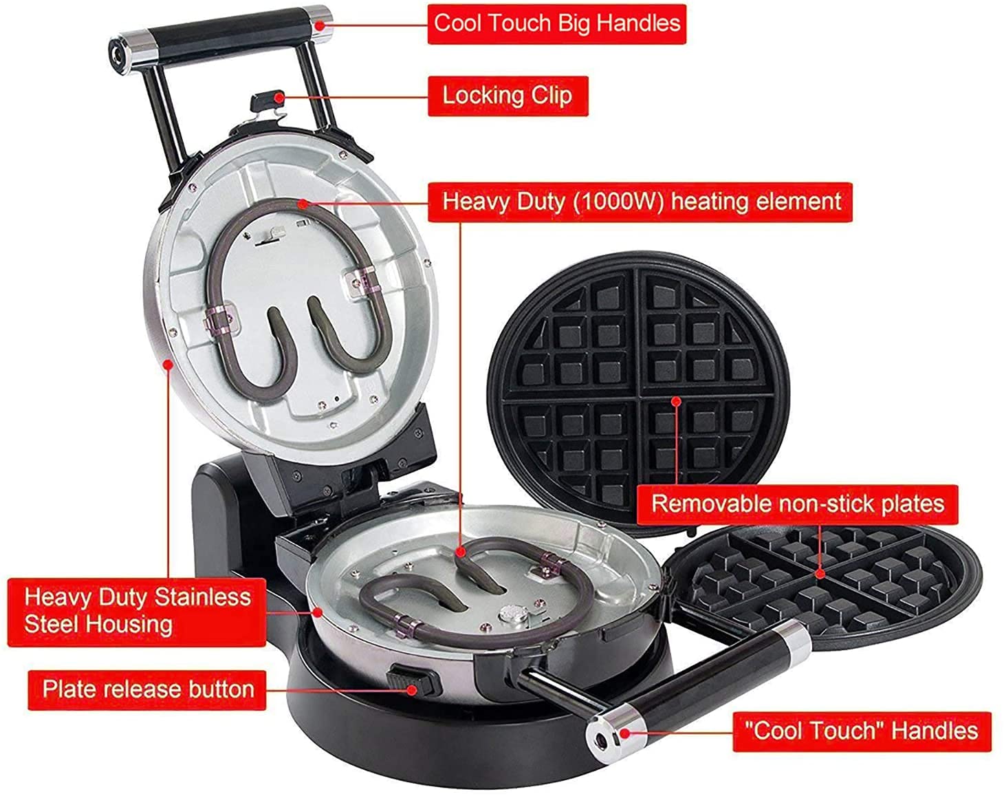 Health and Home uso multifuncional para gofres, donas y omeletas en una sola máquina