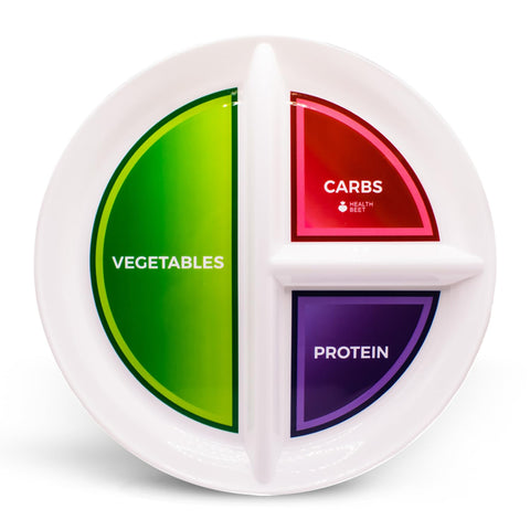 Health Beet platillo 10 pulgadas con divisiones para vegetales, facilita porciones equilibradas.