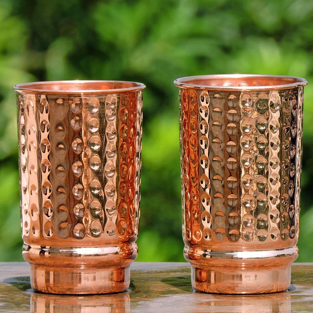 HealthGoodsIn taza de cobre de 350 ml, ideal para agua fría o caliente