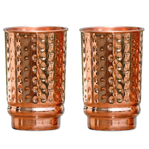 HealthGoodsIn copa de cobre martillada con conjunto de dos, experiencia artesanal para beber