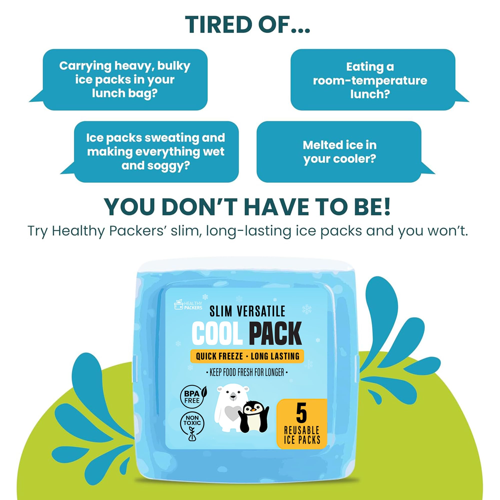 Healthy Packers: compresas libres de BPA para alimentos seguros en loncheras