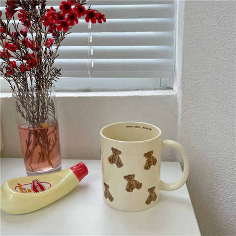 Taza para uso diario con diseño retro de oso