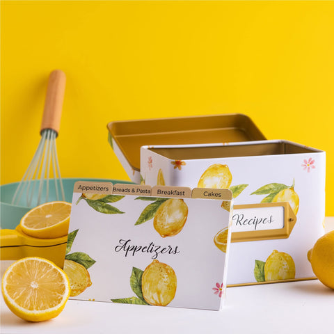 HEART & BERRY cierre-pestillo-limon caja-recetas resistente y duradera