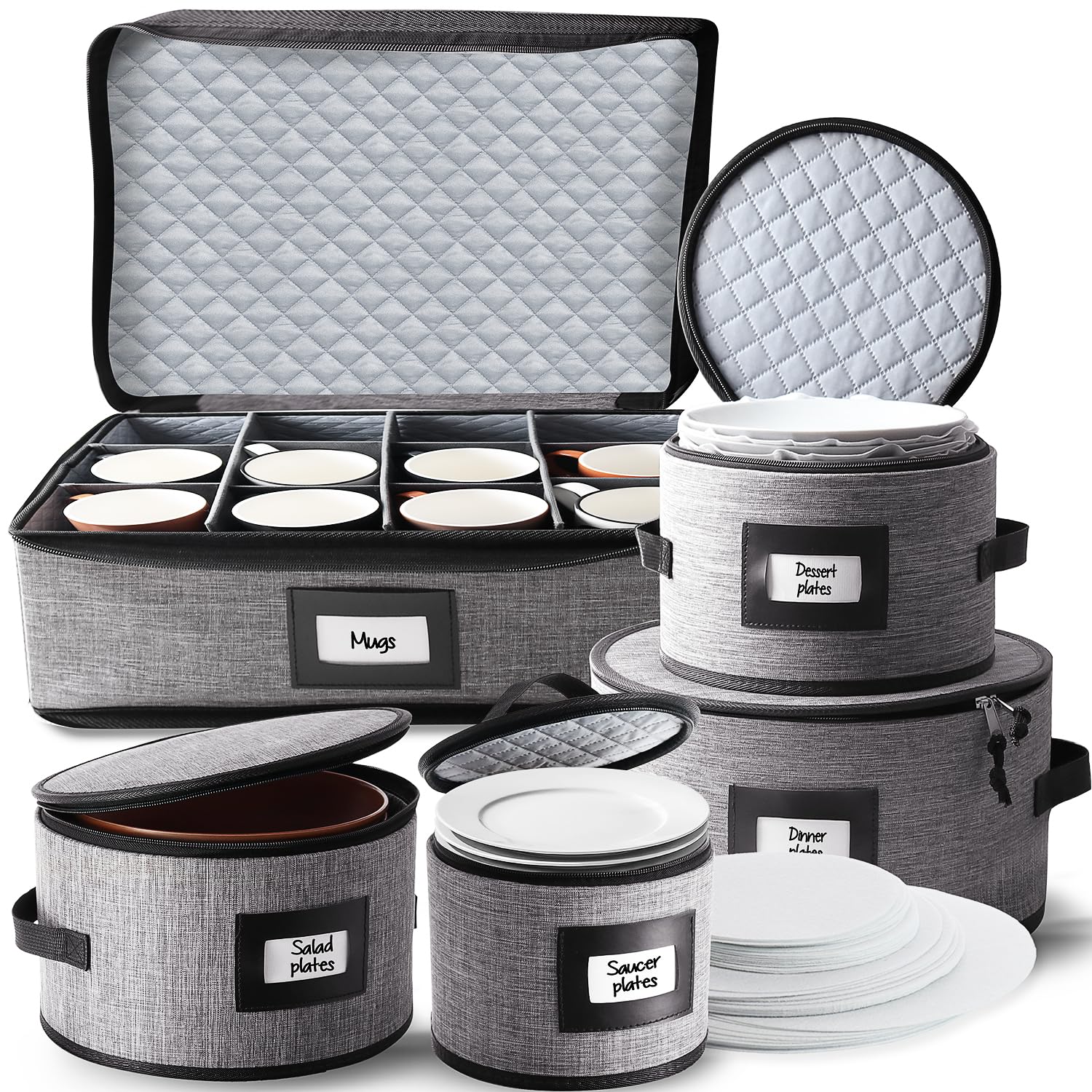 Conjunto Hearth & Harbor para vajilla fina, ideal para mudanzas.