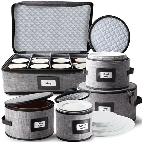 Conjunto Hearth & Harbor para vajilla fina, ideal para mudanzas.