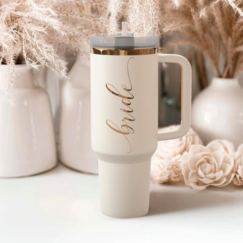 Vaso Heather Willow con tapa y pajilla, acero inoxidable y fácil de limpiar.
