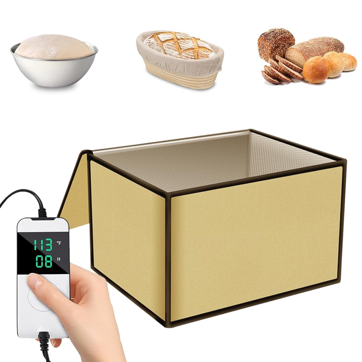 HEATIDEAS fermentadora de masa, vista frontal, diseño compacto para control de fermentación estable.