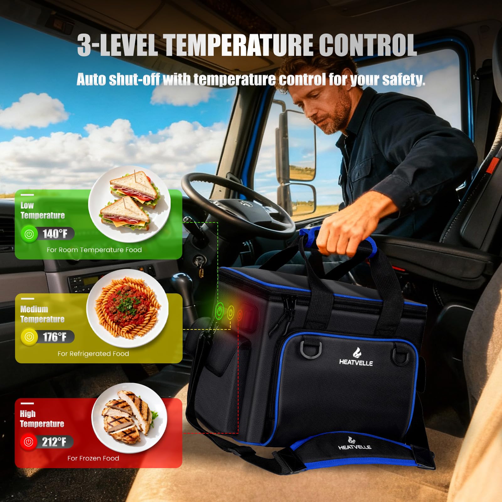 Heatvelle 20L, espacio para múltiples recipientes y utensilios de comida.