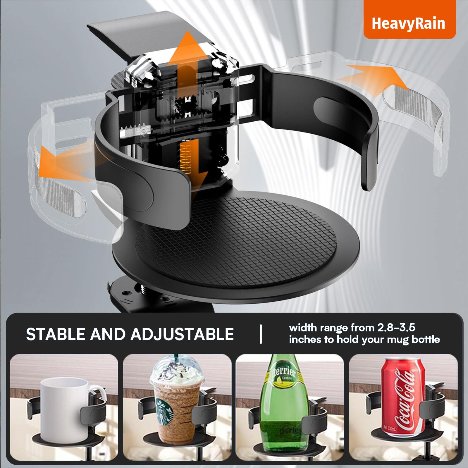 HeavyRain estructura de aluminio resistente soporta hasta 15 kg.