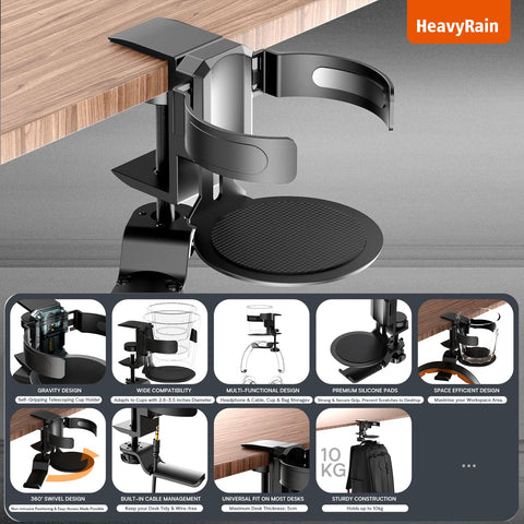 HeavyRain uso versátil para escritorio, cama o silla de ruedas.