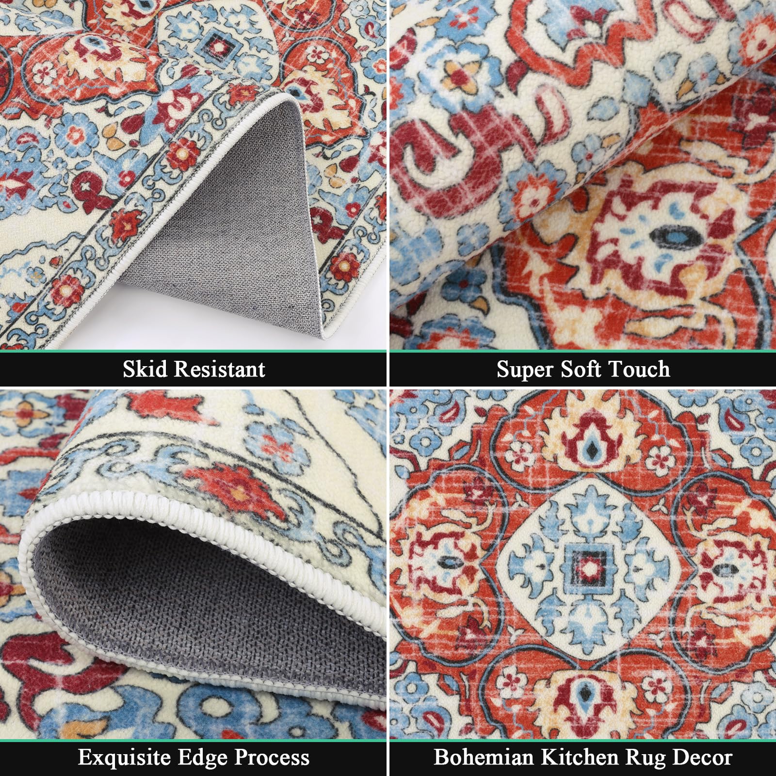 HEBE RUGS alfombras cocina lavables a maquina para una limpieza rapida