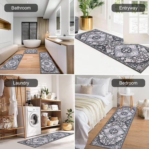 Diseño retro floral boho de HEBE RUGS.