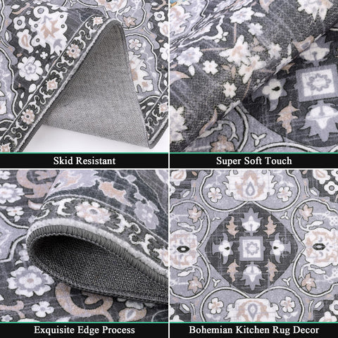 Alfombra lavable a máquina HEBE RUGS para limpieza fácil.