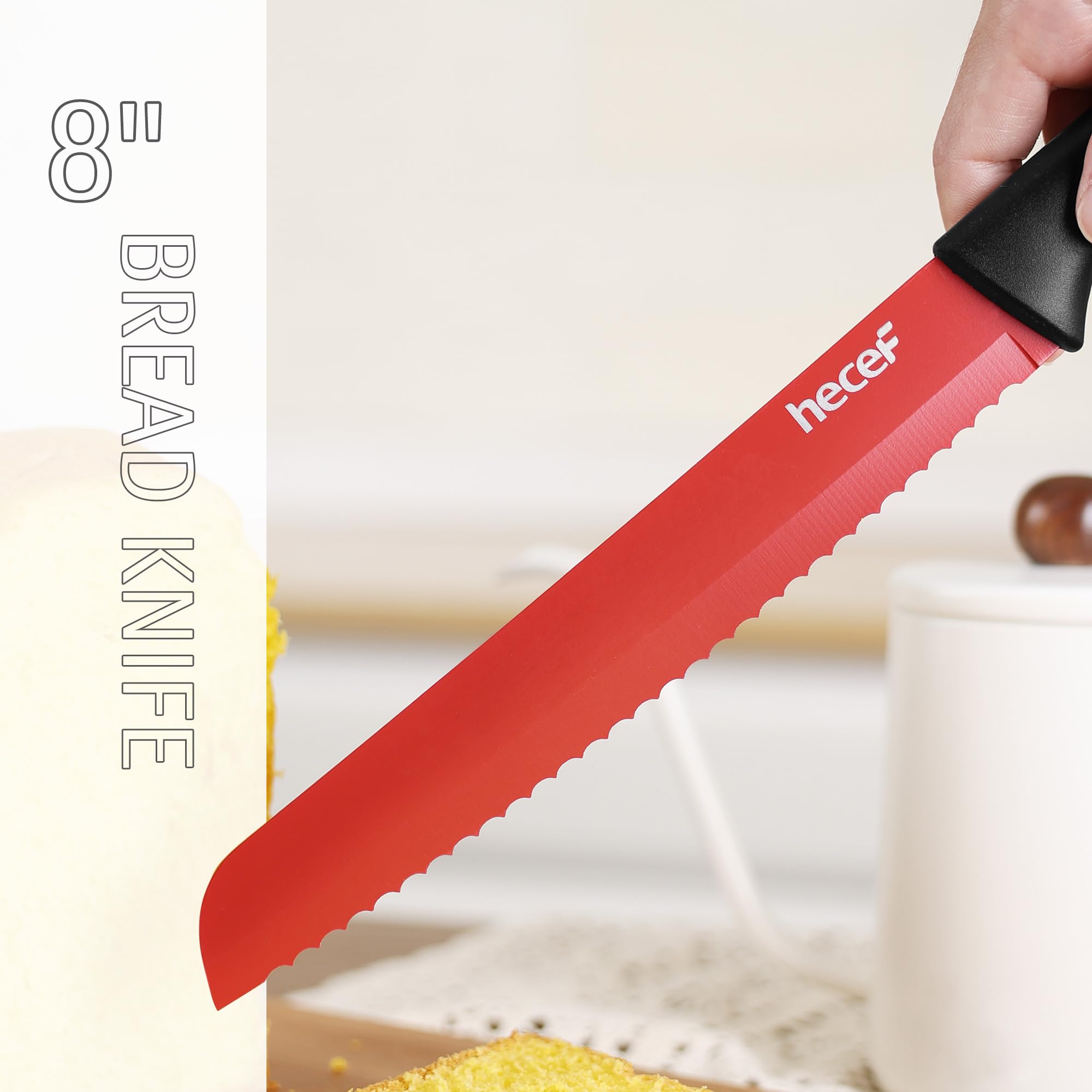 Hecef bloque de cuchillos con almacenamiento compacto y seguro.