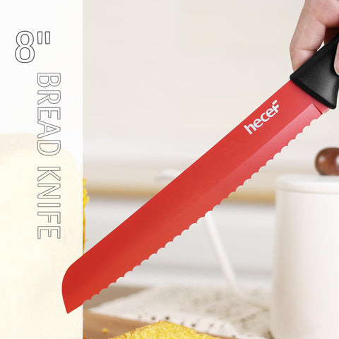 Hecef bloque de cuchillos con almacenamiento compacto y seguro.