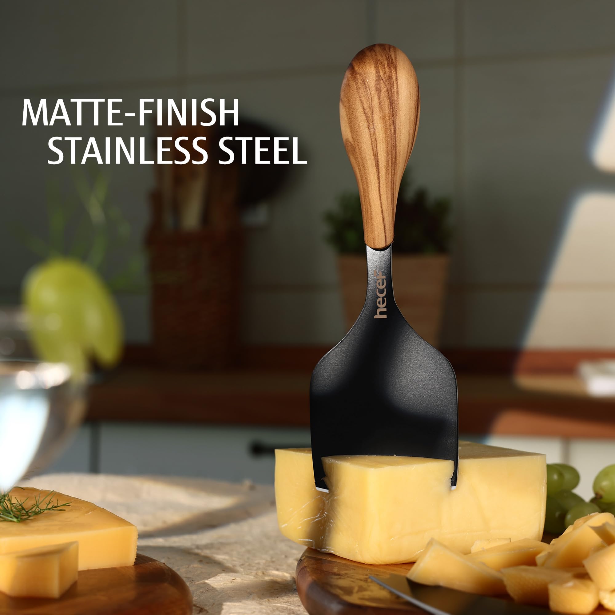 Cuchillo cincel de hecef con mango ergonómico para quesos desmenuzables.