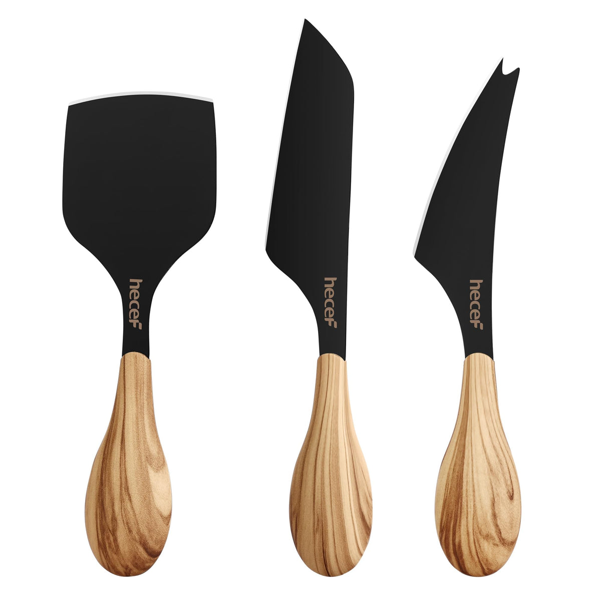 Cuchillo de queso hecef con punzón y acabado mate, ideal para quesos duros.