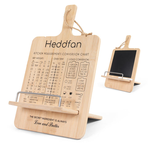 HEDDFAN soporte-libro-cocina ajustable en bambú para recetas claras
