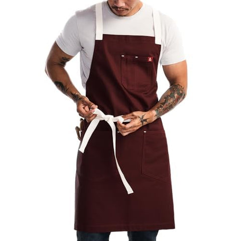 Delantal Cruzback Hedley & Bennett con bolsillos dobles para herramientas al alcance.