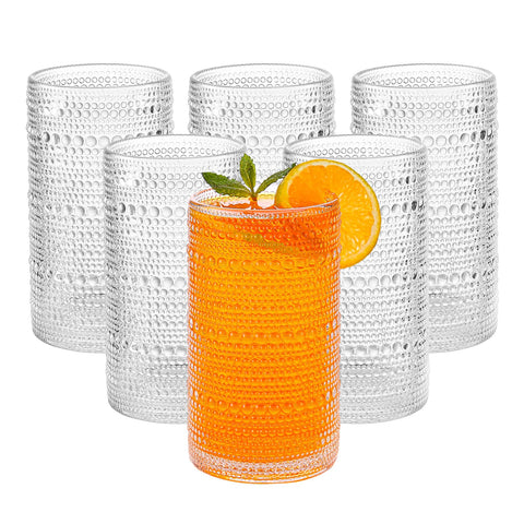 Vasos HEFBCOMK hobnail vintage de 16 onzas listos para beber