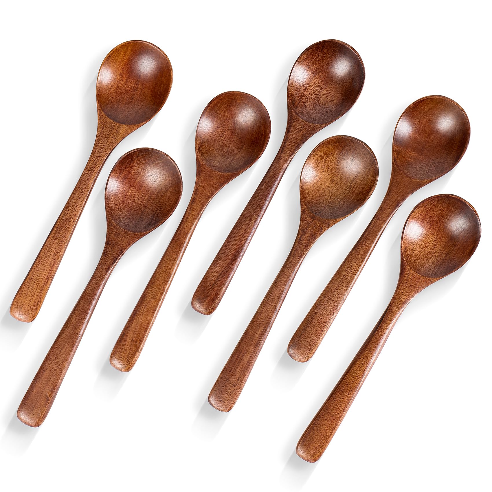 Set de Hefild: cucharas de madera de 7 piezas para comer con elegancia natural.