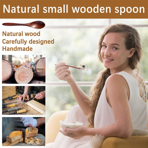 Hefild cucharas de madera para te de 5-8 pulgadas, ideal para mezclar bebidas