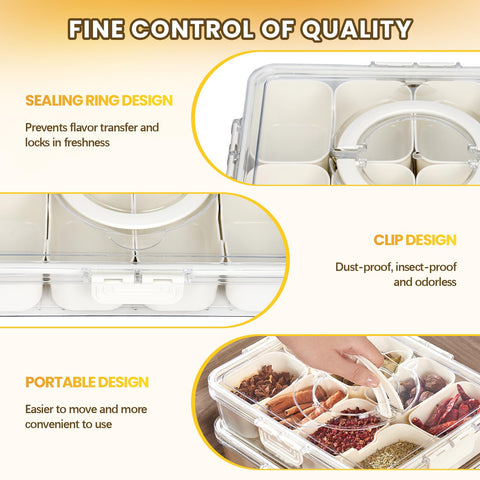 Hegrish organizador tentempié ocho compartimentos para mantener frutas y aperitivos bien ordenados.