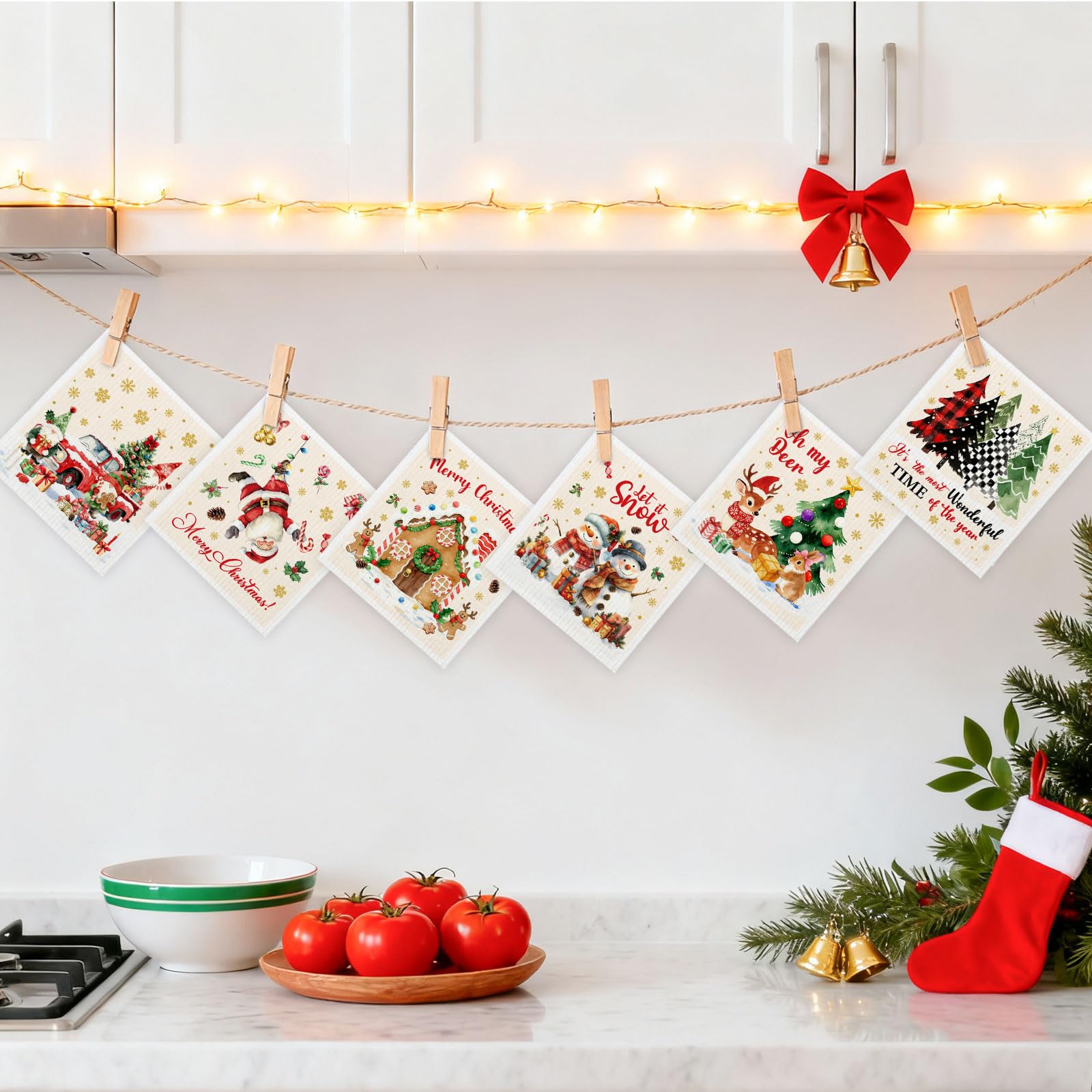 HEIFAM paño de cocina diseños variados para temporada navideña