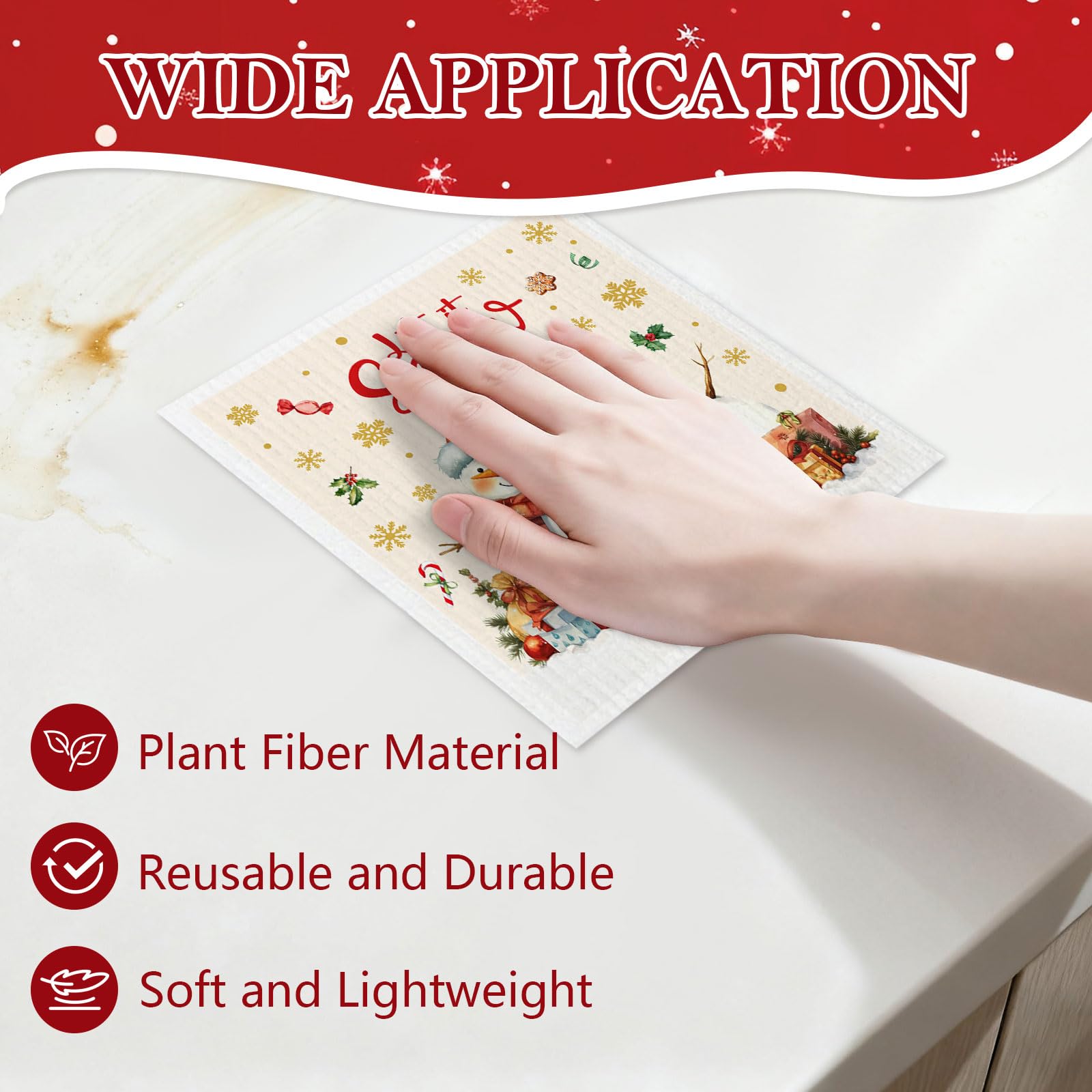 HEIFAM paño de cocina diseño muñeco de nieve ideal para secar manos