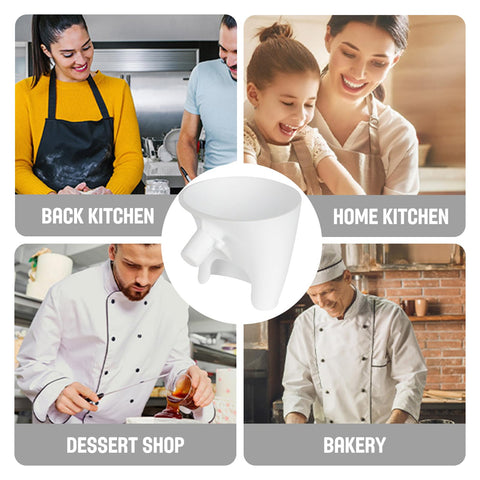 Heiluxe embudo para harinas y líquidos en KitchenAid, uso doméstico práctico.