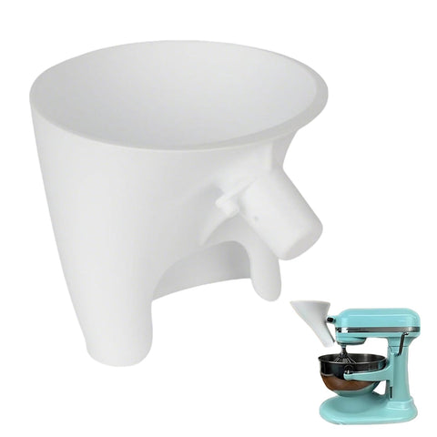 Heiluxe embudo para harina en KitchenAid, vertido limpio y preciso.