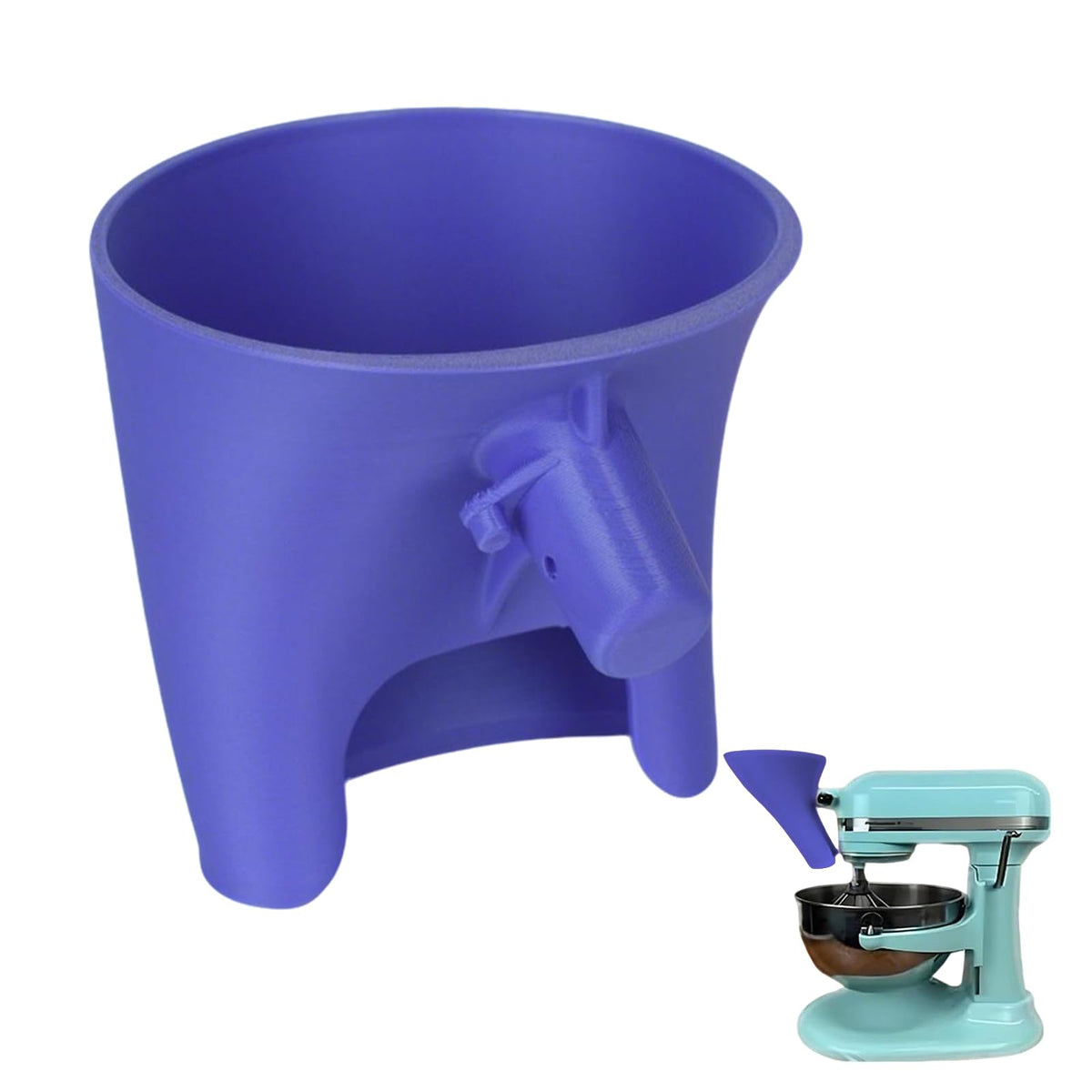 heiluxe embudo para harina facilita vertido limpio en batidora kitchenaid.