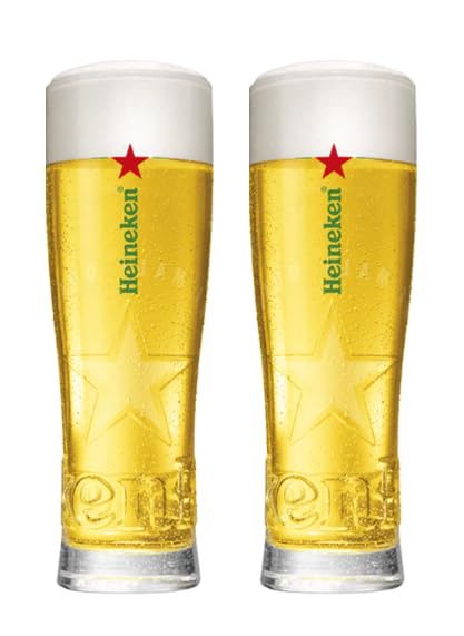 Vaso Heineken Signature con acabado 3D para servir cerveza fría en casa.