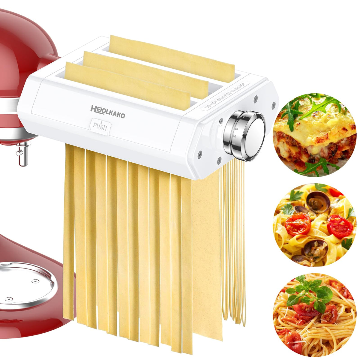 Heiolkako pasta 3 en 1 acoplado en batidora listo para pasta fresca