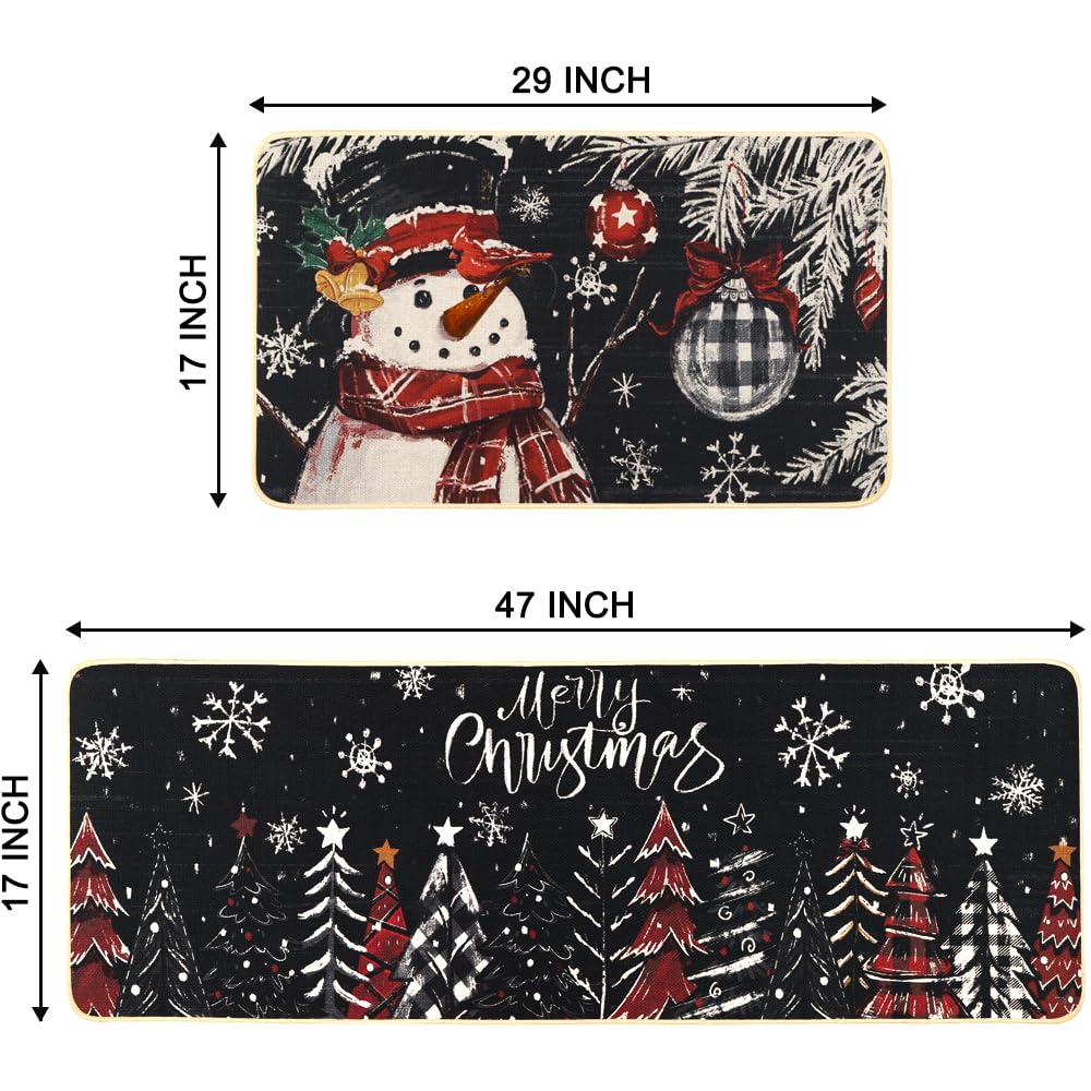 Alfombrilla Heirloom Haven con diseño de figuras navideñas para decorar y mantener limpia