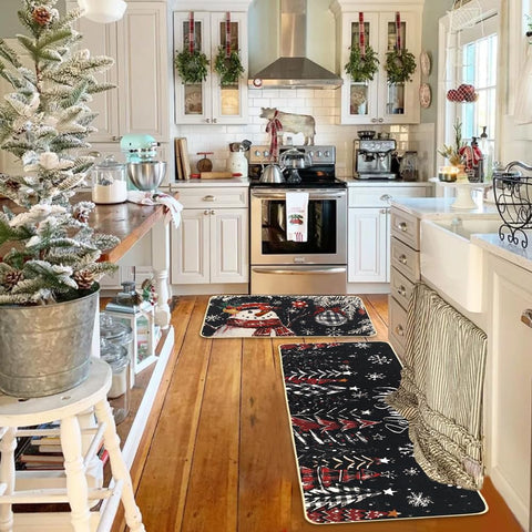 Alfombrilla Heirloom Haven con muñeco de nieve para cocina, ideal para salpicaduras