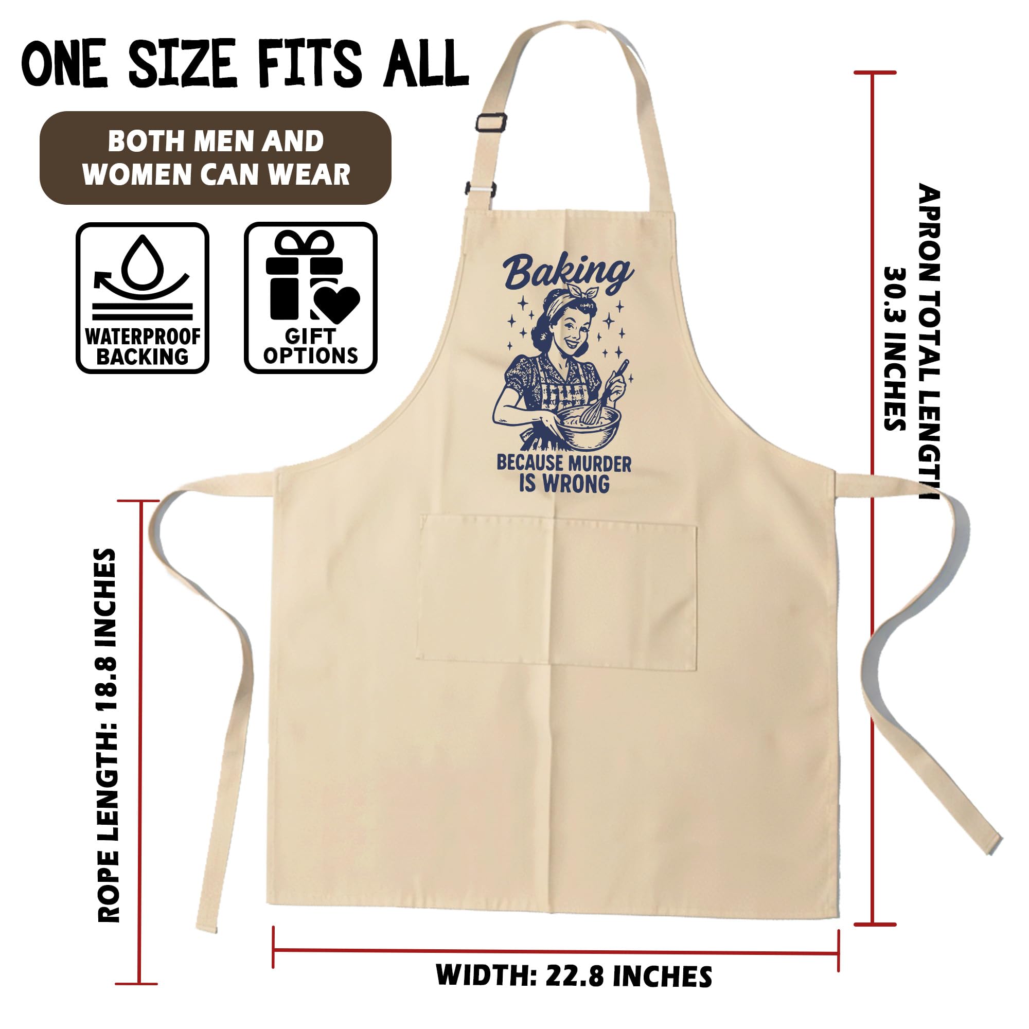 Delantal heiyihe de una talla ajustable para un ajuste cómodo y universal.