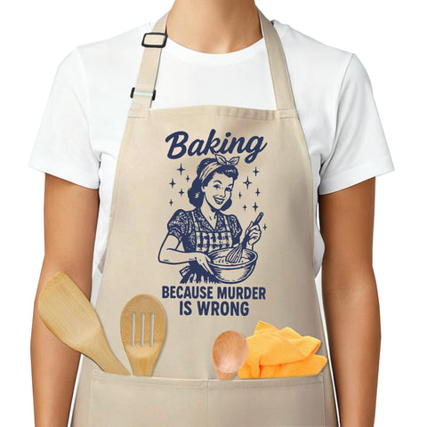 Delantal heiyihe con mensaje divertido para cocinar; ideal regalo para amantes de la cocina.