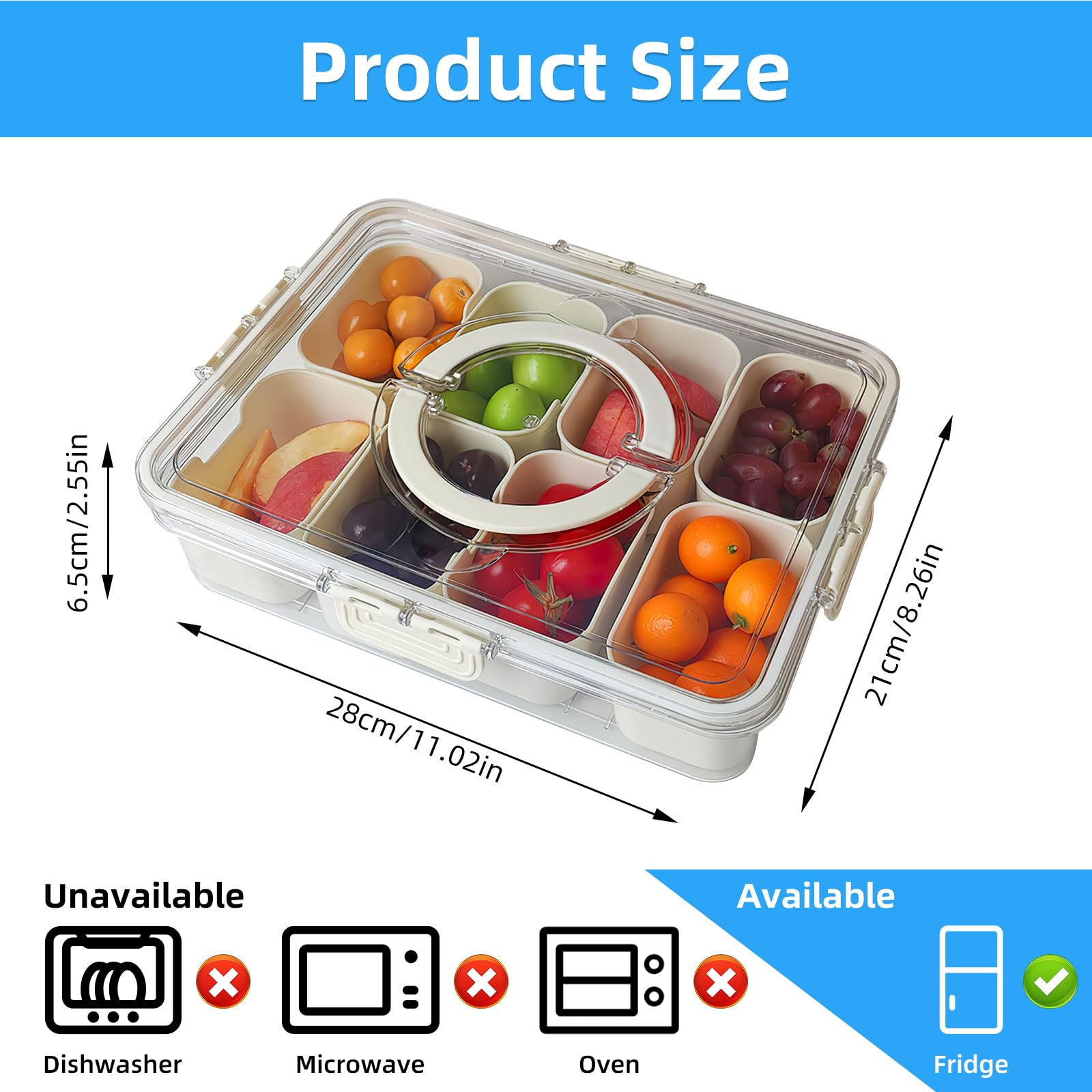 Hekmaden Snackle Box cristal claro para ver snacks al instante.