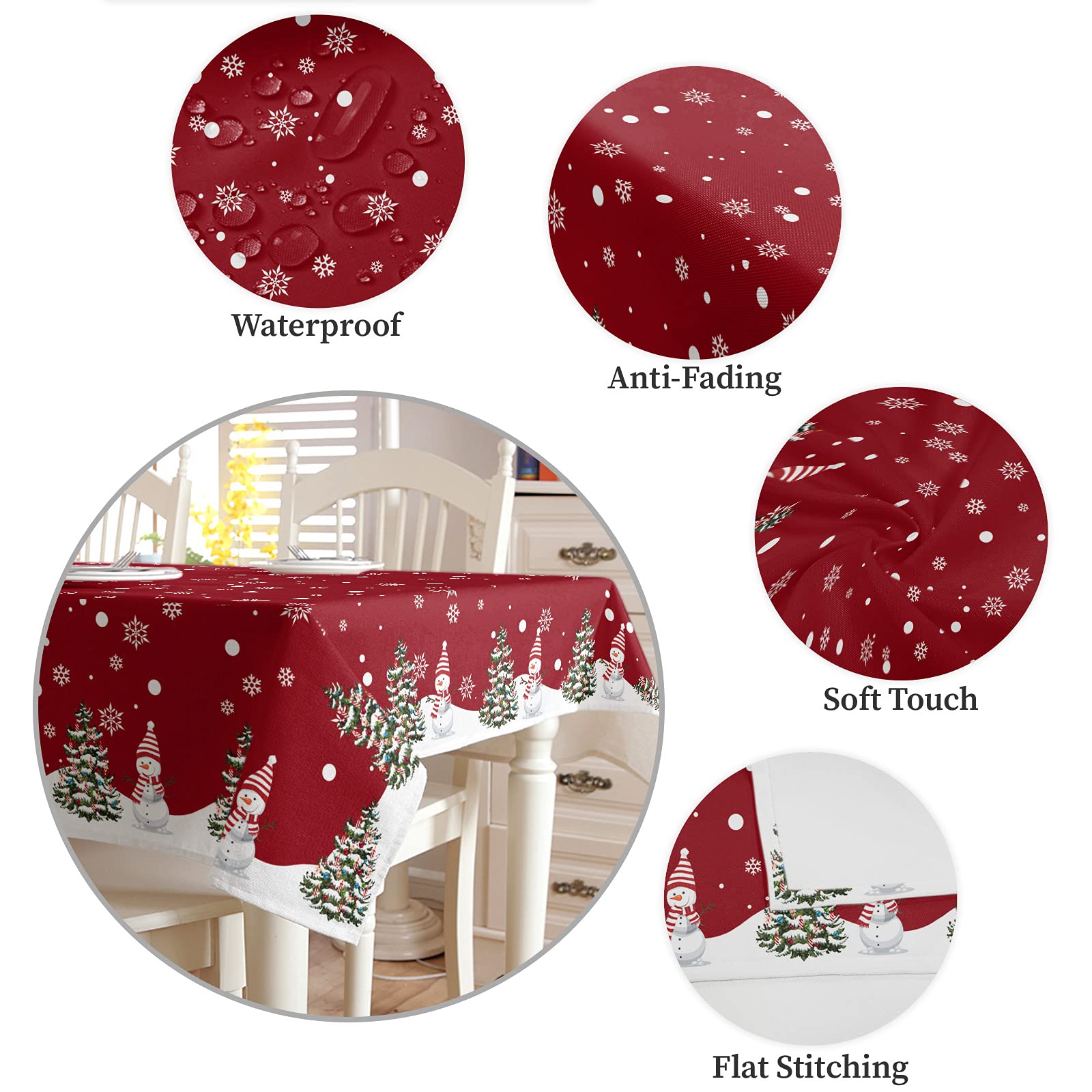 Mantel HELLOWINK poliéster-lino 60x60 duradero para uso diario.