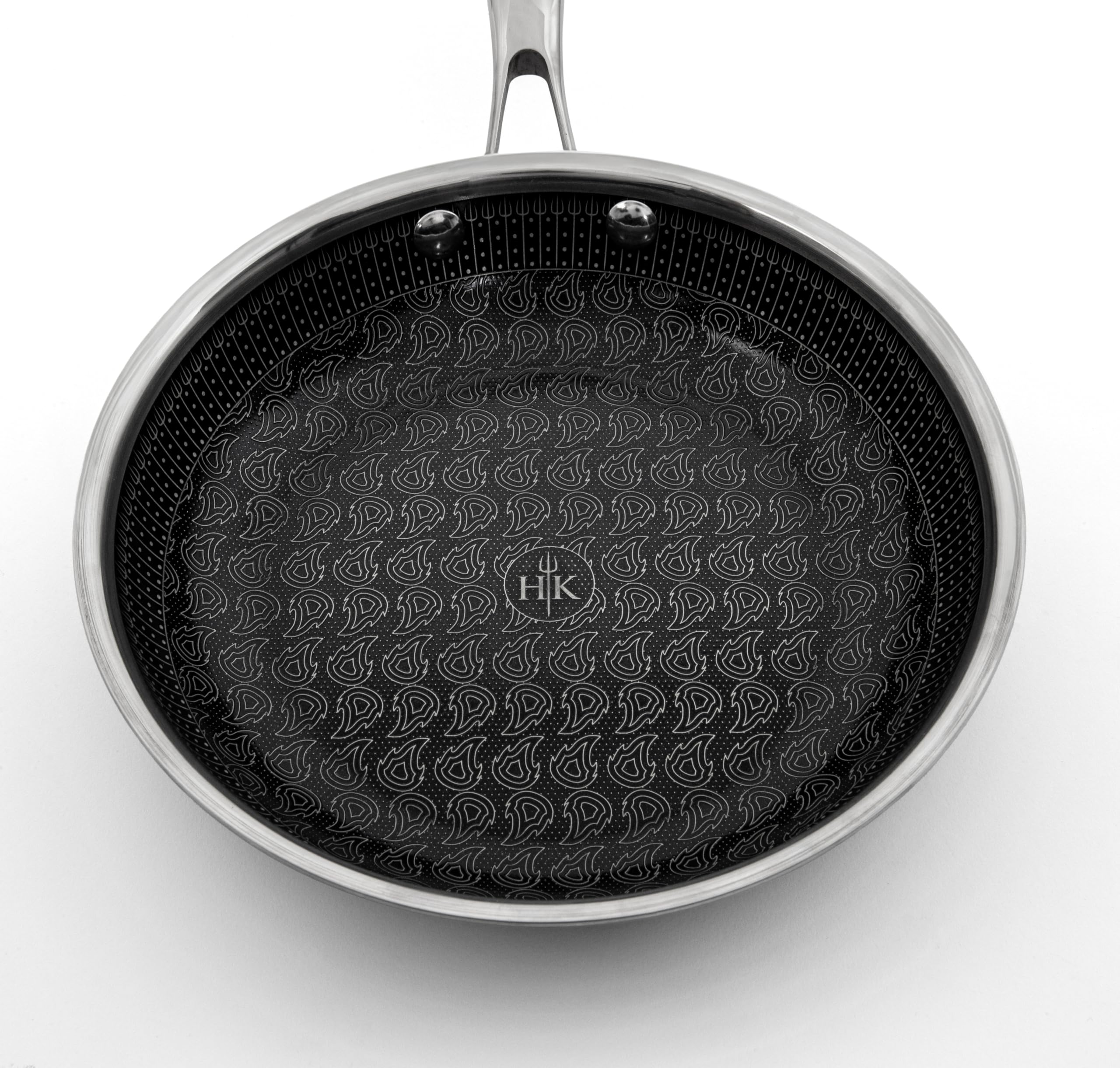 Sartén Hell's Kitchen Hybrid 8 pulgadas, resistente a utensilios de metal para uso prolongado.