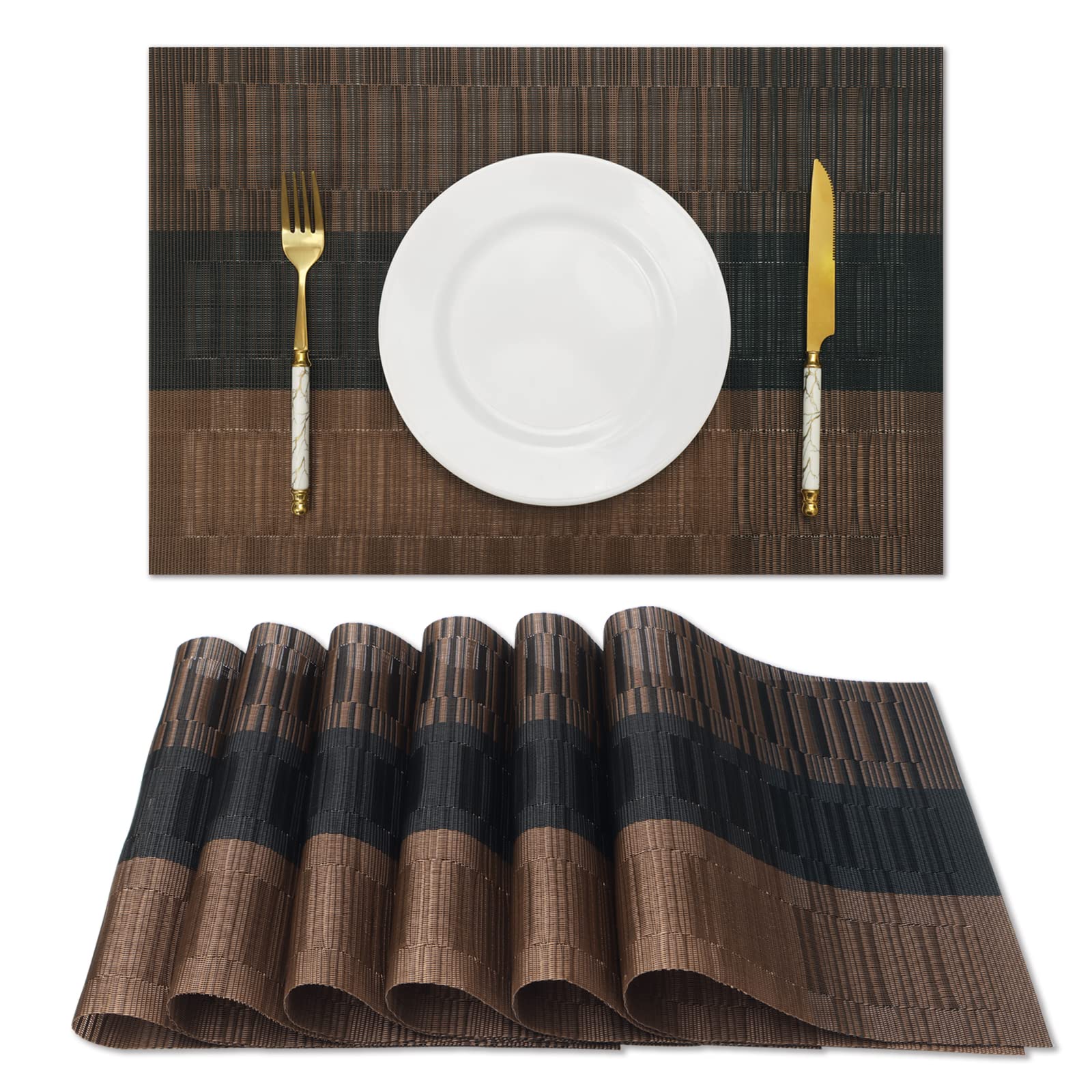 Manteles HeloHo marrón-negro para comedor, protegido y decorativo.