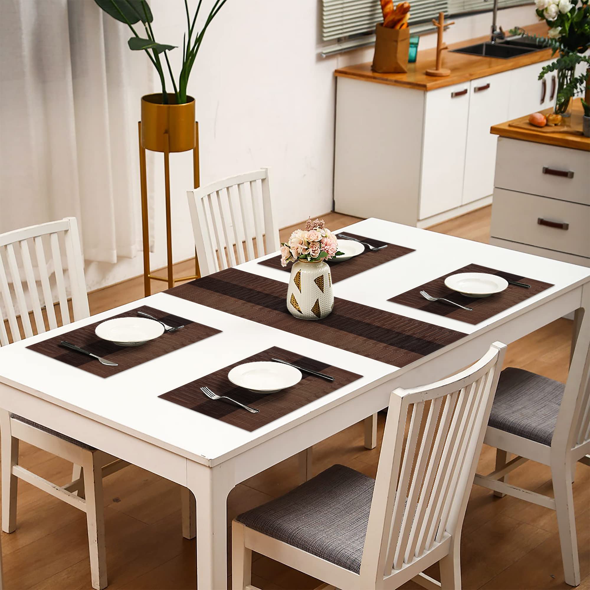 Manteles HeloHo con textura vinilo, duraderos para interior y exterior.