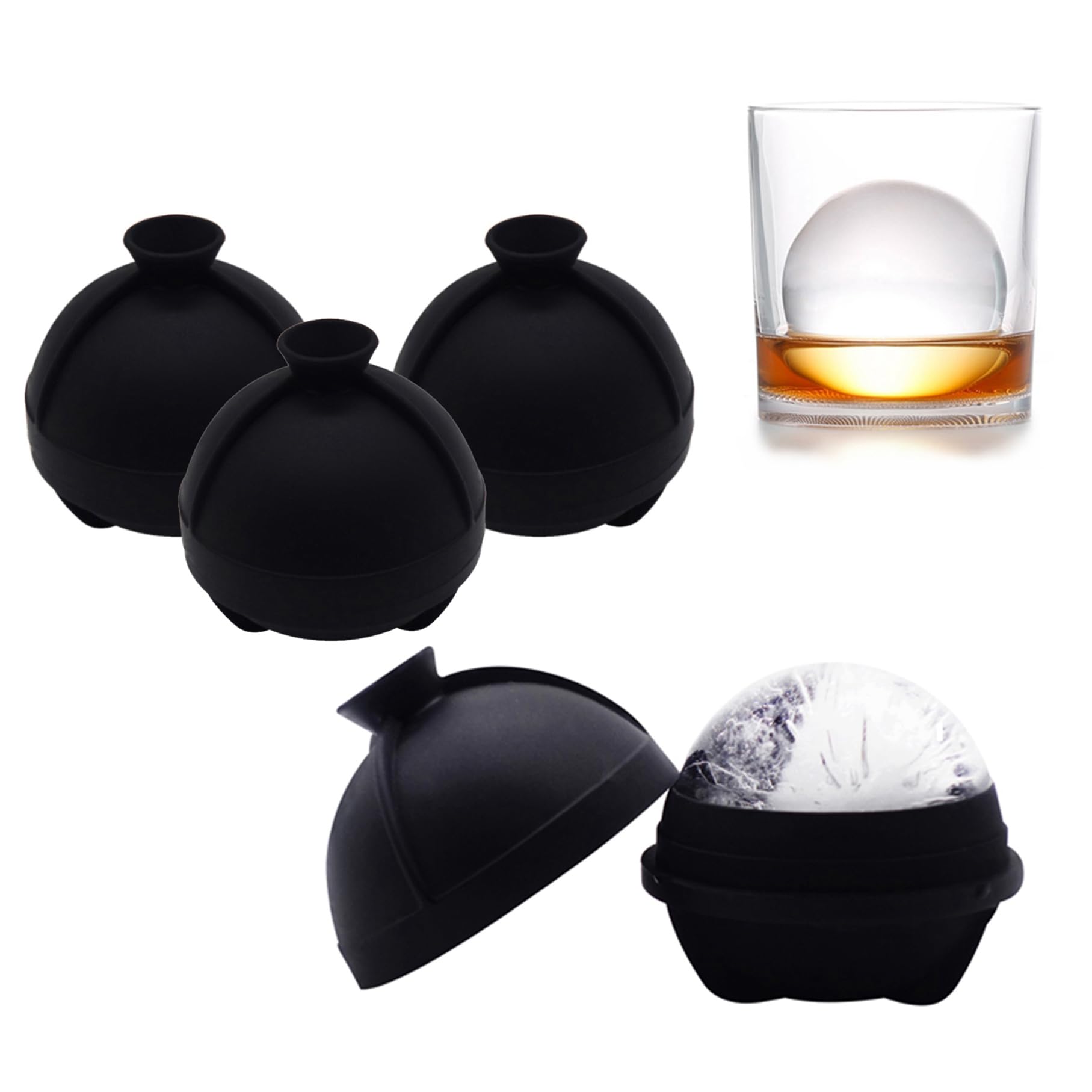 Helpcook bolas de hielo esfera de 2,5 pulgadas para bebidas frías sin diluir.
