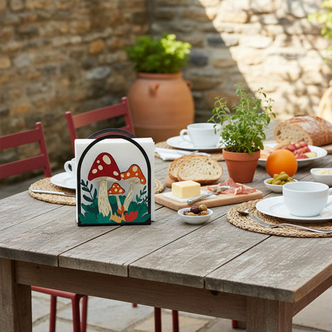 Helucidy hongo acento decorativo ideal en estancias rusticas.