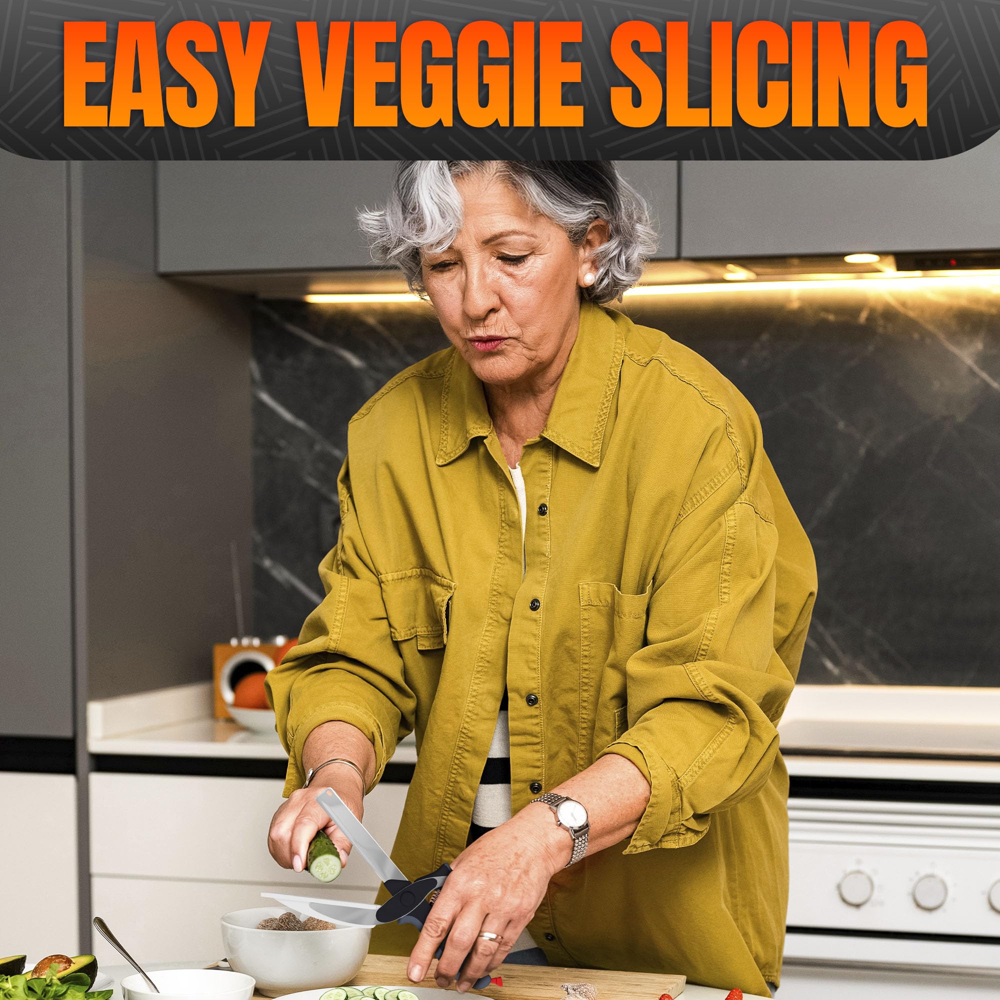 Helvetios acción de corte de verduras y frutas, utensilio multifunción